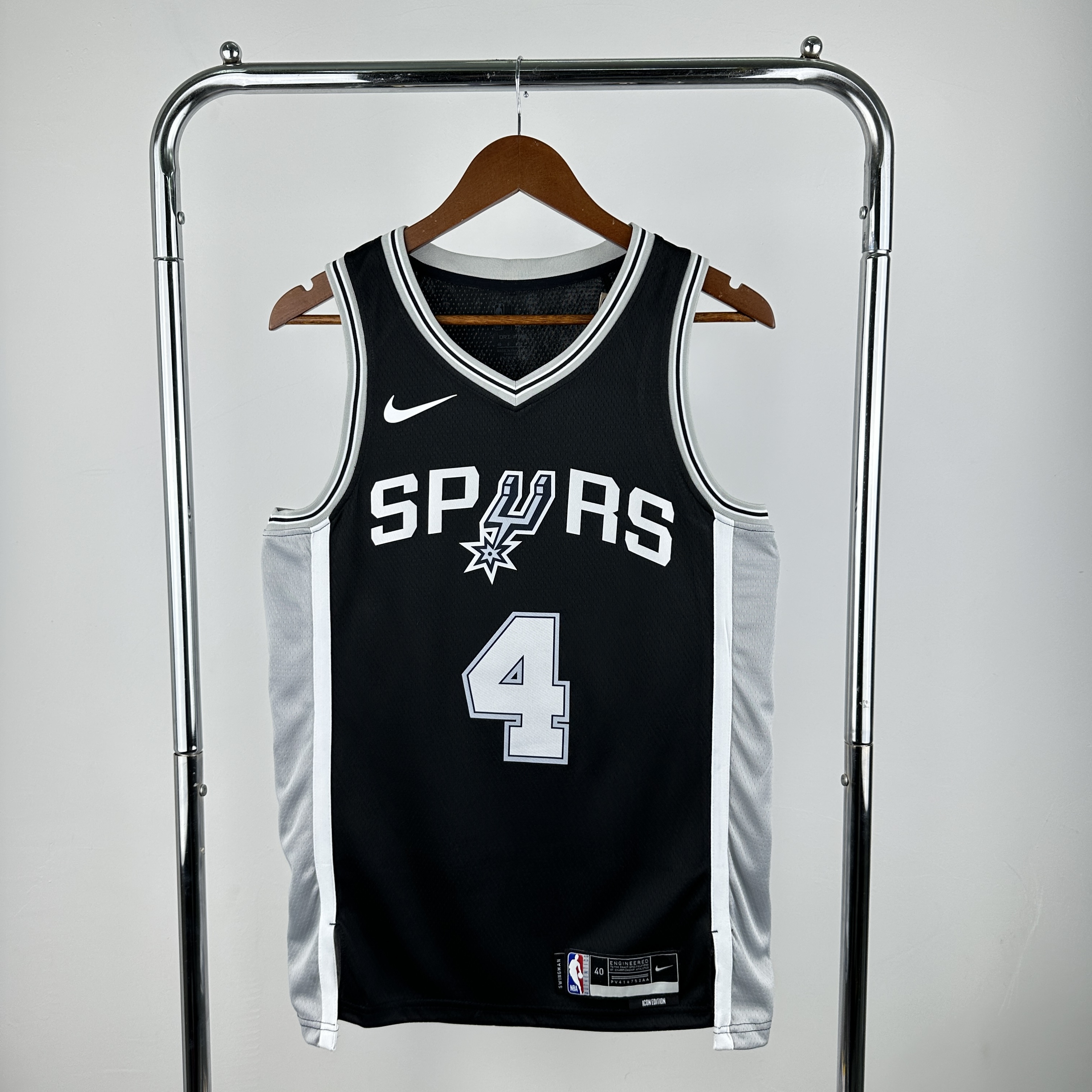 Men San Antonio Spurs #4 Fox Black Season Nike 2025 NBA Jersey->san antonio spurs->NBA Jersey